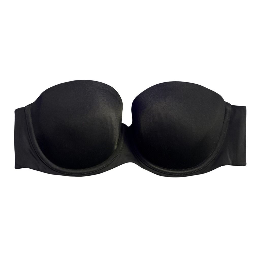 Cacique Lane Bryant Black Strapless Underwire Bra Full Figure Plus Size 38C